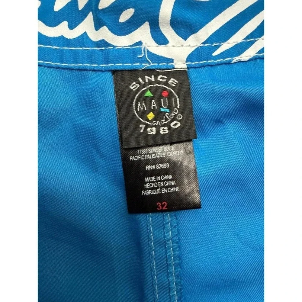 Maui and Sons‎ Boardshorts Swim Trunks Blue Surf Shorts Size 32 Polyester
